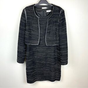 Calvin Klein Dress & Jacket Suit Set Black & White Size 12